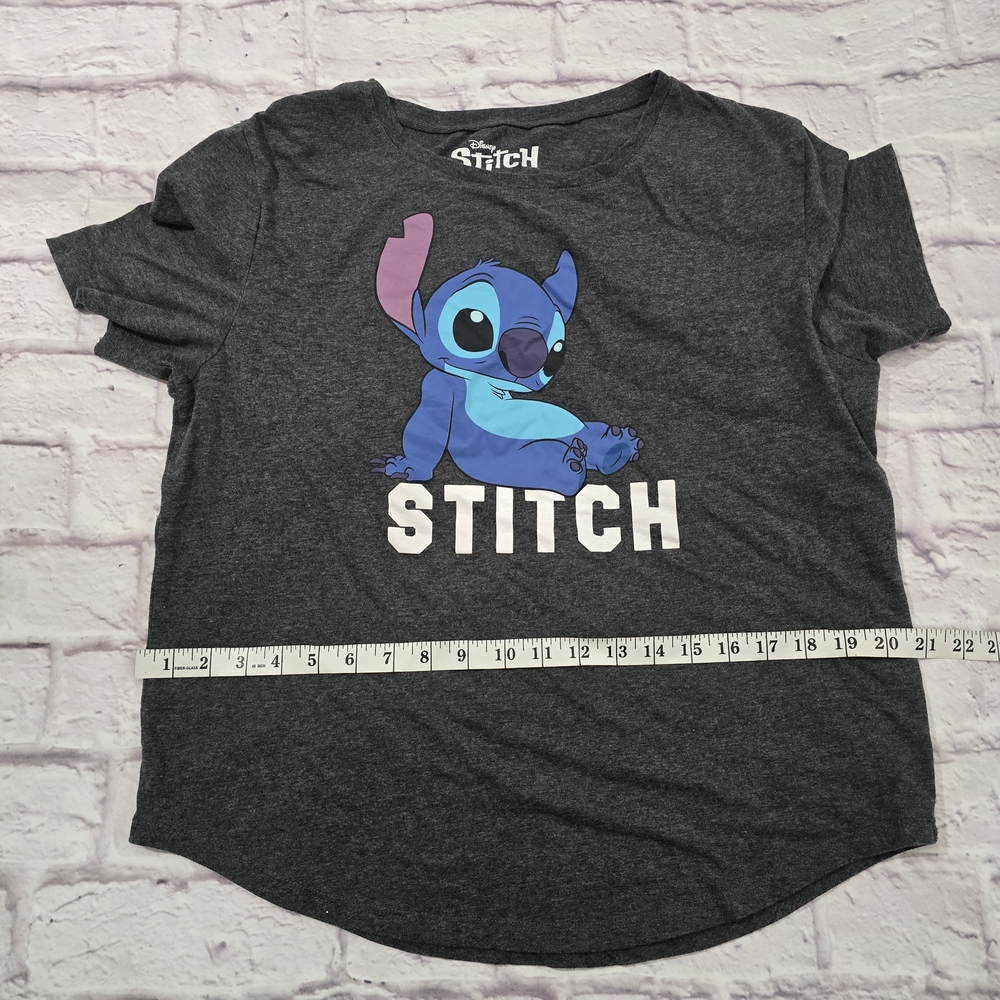 Disney Gray and Blue Stitch Short Sleeve Tee
